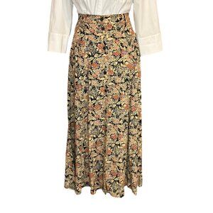 EVC Vintage Marnie West Floral A-line Midi Skirt Women's Small Made in USA